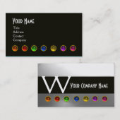 FARBFARBENE GEM STONS SCHWARZ-WEISSES GRAUMONOGRAM VISITENKARTE (Vorne/Hinten)