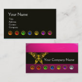 FARBFARBENE SCHALTFLÄCHE ,GEM STONEN SCHWARZ-WEISS VISITENKARTE (Vorne/Hinten)