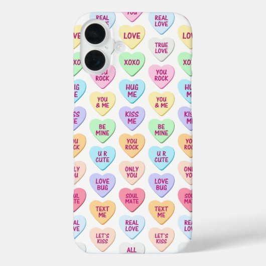 FARBFARBENE VALENTINE MESSAGE HEARTS CANDIES Case-Mate iPhone HÜLLE (Rückseite)