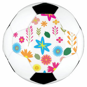 FARBFARBENES BLUMENMUSTER FUßBALL