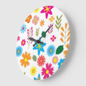 FARBFARBENES BLUMENMUSTER GROßE WANDUHR (Winkel)