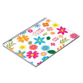 FARBFARBENES BLUMENMUSTER NOTIZBLOCK (Linke Seite)