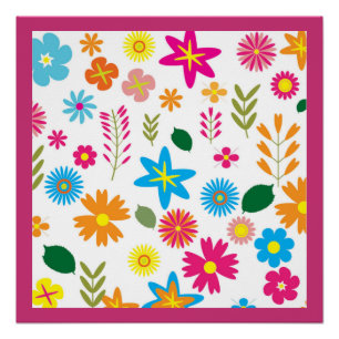 FARBFARBENES BLUMENMUSTER POSTER