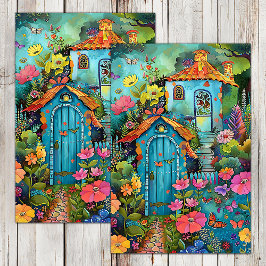 FARBFARBENES GARTENZEICHENPAPIER SEIDENPAPIER