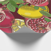 Farbfarbenes nahtloses Muster mit Granatäpfeln Geschenkpapier (Ecke)