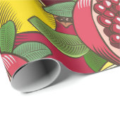 Farbfarbenes nahtloses Muster mit Granatäpfeln Geschenkpapier (Rolleneckpunkt)