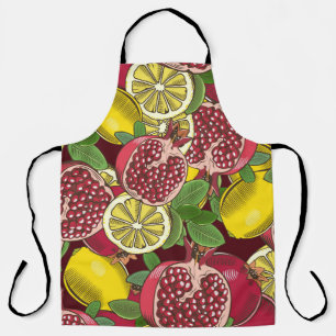 Farbfarbenes nahtloses Muster mit Granatäpfeln Schürze