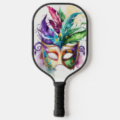 FARBFARBENES WATERCOLOR MARDI GRAS MASK PICKLEBALL SCHLÄGER (Rückseite)