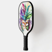FARBFARBENES WATERCOLOR MARDI GRAS MASK PICKLEBALL SCHLÄGER (Links)