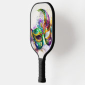 FARBFARBENES WATERCOLOR MARDI GRAS MASK PICKLEBALL SCHLÄGER (Links)
