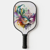 FARBFARBENES WATERCOLOR MARDI GRAS MASK PICKLEBALL SCHLÄGER (Rückseite)