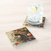 FARBFARBFALL CORNUCOPIA GLASUNTERSETZER (Schrägansicht)