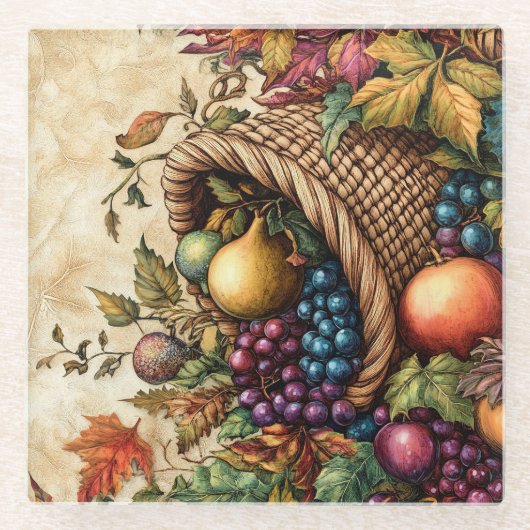 FARBFARBFALL CORNUCOPIA GLASUNTERSETZER (Vorderseite)