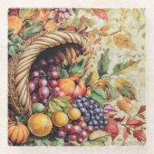 FARBFARBFALL CORNUCOPIA GLASUNTERSETZER (Vorderseite)