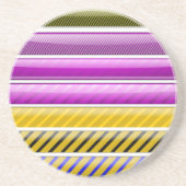 FARBFARBIGE BARS PATTERN SANDSTEIN UNTERSETZER (Vorne)