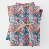 FARBFARBIGE BOHO ECLECTIC GIFT GESCHENKPAPIER SET (Beispiel)