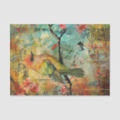 FARBFARBIGE GEMISCHTE MEDIA BIRD DECOUPAGE SEIDENPAPIER (Vorderseite)