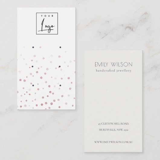 Farbfarbige Konfetti-Logo 3 Vorzeigeanzeige Visitenkarte (Vorne/Hinten)