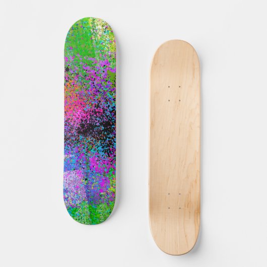 FARBFARBIGE, MODERNE, ABSTRAKTE SPRITZER SKATEBOAR SKATEBOARD (Vorderseite)