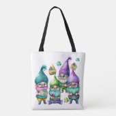 FARBFARBIGE NIEDLICHE MARDI GRAS GNOMES TASCHE (Rückseite)