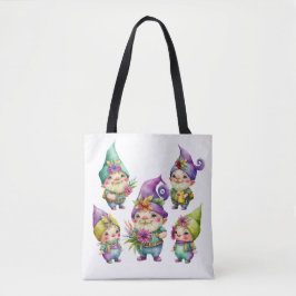 FARBFARBIGE NIEDLICHE MARDI GRAS GNOMES TASCHE