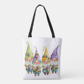 FARBFARBIGE NIEDLICHE MARDI GRAS GNOMES TASCHE (Rückseite)