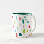 FARBFARBIGE PAINT DABS Festlicher Spaß kühn hell Zweifarbige Tasse (VorderseiteRechts)