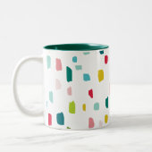 FARBFARBIGE PAINT DABS Festlicher Spaß kühn hell Zweifarbige Tasse (Links)