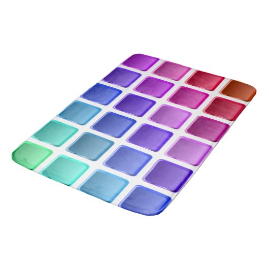 FARBFARBIGE TILPLÄTZE BADEMATTE (Schrägansicht)