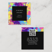 Farbfarbiger Abstrakter QR-Code Quadratische Visitenkarte (Vorne/Hinten)