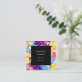 Farbfarbiger Abstrakter QR-Code Quadratische Visitenkarte (Stehend Vorderseite)