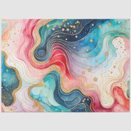 Farbfarbiges Abstrakt-Tinte-Kunstdruckpapier Seidenpapier