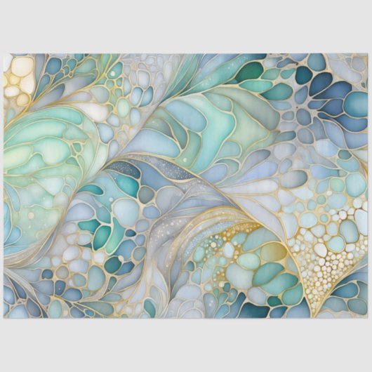 Farbfarbiges Abstrakt-Tinte-Kunstdruckpapier Seidenpapier (Vorderseite)