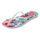 Farbfarbiges Muster mit Monogramm Badesandalen (Schrägansicht)