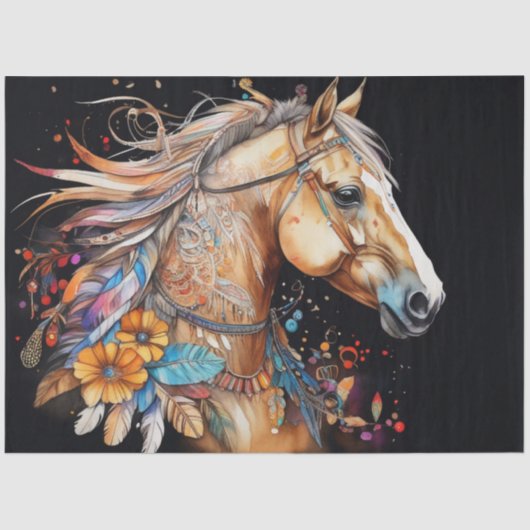 Farbfarbiges Papier für das Pferdegeflecht (Vorderseite)