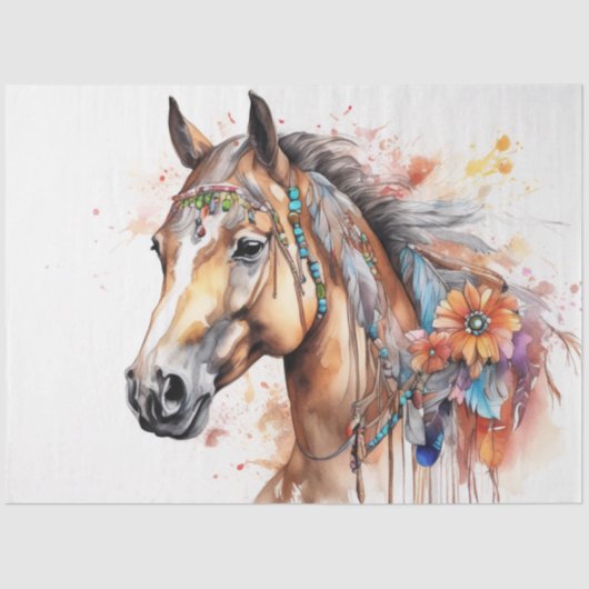 Farbfarbiges Papier für das Pferdegeflecht (Vorderseite)