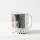 Farbfarbiges Wendelmuster fügt Fotoname hinzu Kaffeetasse (VorderseiteRechts)