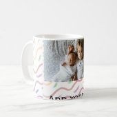 Farbfarbiges Wendelmuster fügt Fotoname hinzu Kaffeetasse (Vorderseite Links)