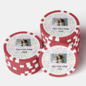 Farbfarbiges Wendelmuster fügt Fotoname hinzu Pokerchips (Stapel)