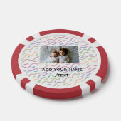 Farbfarbiges Wendelmuster fügt Fotoname hinzu Pokerchips (Einzeln)