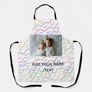 Farbfarbiges Wendelmuster fügt Fotoname hinzu Schürze