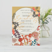 FARBFARBIL BOHO FLORAL EINLADUNG (Stehend Vorderseite)