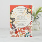 FARBFARBIL BOHO FLORAL EINLADUNG (Stehend Vorderseite)