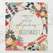 FARBFARBIL BOHO FLORAL WEINETIKETT (Einzelnes Label)