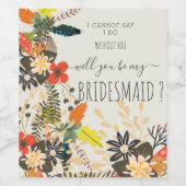 FARBFARBIL BOHO FLORAL WEINETIKETT (Einzelnes Label)