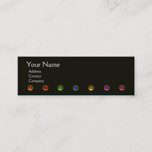 FARBFARBSTONEN SCHWARZ-WEISSES ROTES MONOGRAM, MINI VISITENKARTE (Vorderseite)