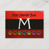 FARBFARBSTONEN SCHWARZ-WEISSES ROTES MONOGRAM, VISITENKARTE (Rückseite)