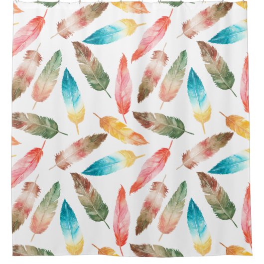 Farbfedern Duschvorhang (Vorderseite)