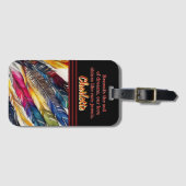 Farbfedern in Harmonie Gepäckanhänger (Vorderseite (Horizontal))