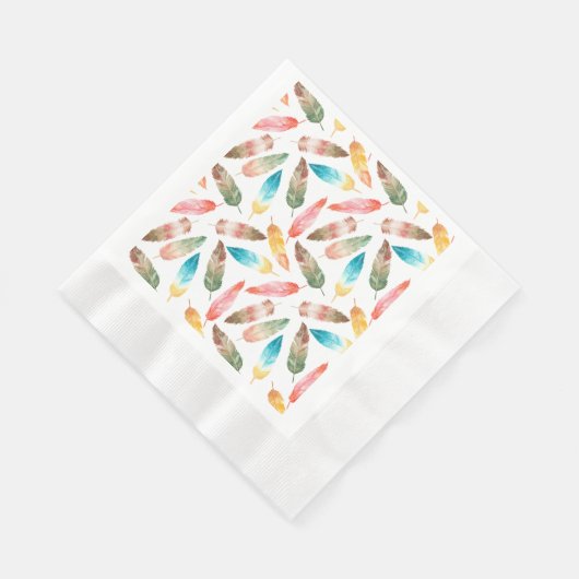 Farbfedern Serviette (Ecke)
